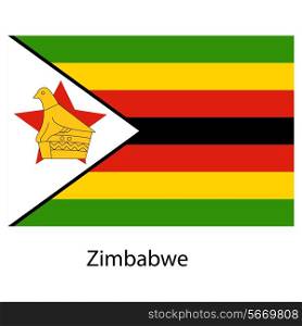 Flag of the country zimbabwe. Vector illustration. Exact colors.