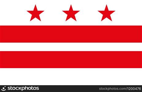 Flag of the District of Columbia Official symbol of the state vector illustration. Flag of the District of Columbia