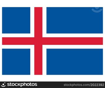 Flag of the Iceland. National Iceland flag sign. flat style.