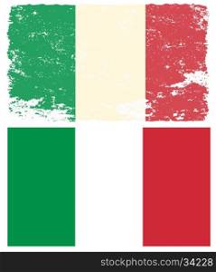 Flag of the Italy in retro style. Design element in vector.