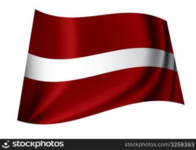 Flag of the latvian nation ideal symbol or icon in red and white