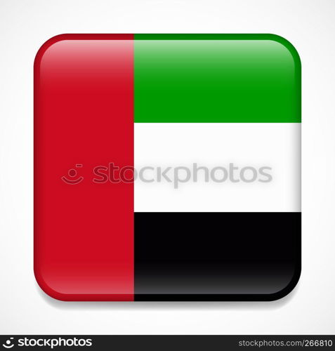 Flag of the United Arab Emirates. Square glossy UAE badge