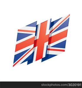 Flag of the United Kingdom, vector. United Kingdom flag, vector illustration on a white background