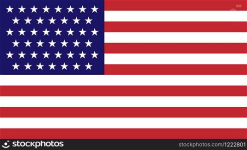 Flag of the united states Consists of white, red, blue and stars. vector illustration of usa flag