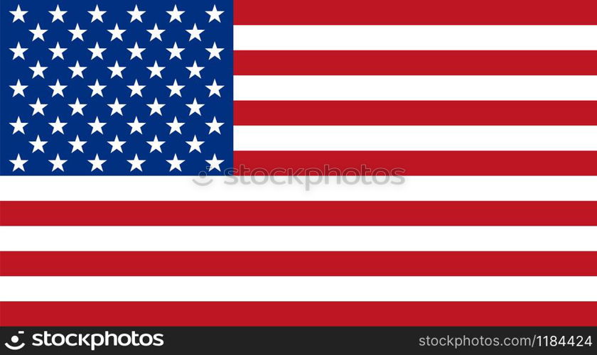 Flag of the United States of America. Solid background.. Flag of the United States of America. Solid background