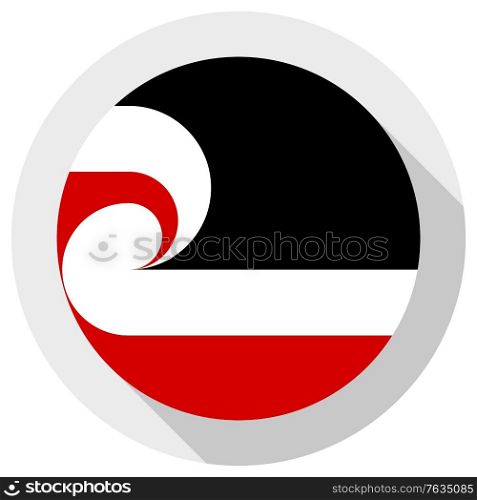 Flag of Tino Rangatiratanga, Round shape icon on white background, vector illustration