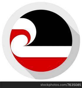 Flag of Tino Rangatiratanga, Round shape icon on white background, vector illustration