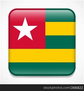 Flag of Togo. Square glossy badge