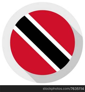 Flag of Trinidad and Tobago, Round shape icon on white background, vector illustration