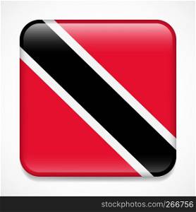 Flag of Trinidad and Tobago. Square glossy badge