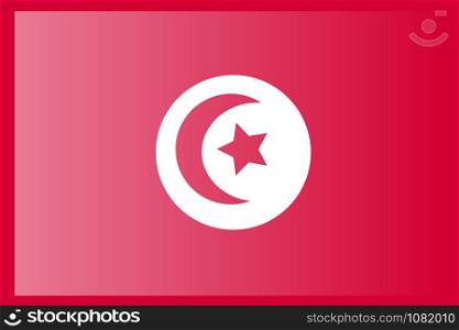 Flag of Tunisia with name icon. Official colors and proportion correctly. National Tunisia Flag