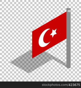 Flag of Turkey isometric icon 3d on a transparent background vector illustration. Flag of Turkey isometric icon