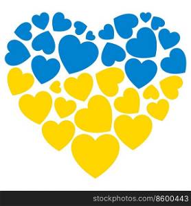 Flag of Ukraine, heart icon.. Flag of Ukraine, heart icon