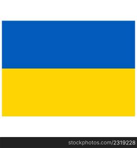 Flag of Ukraine on white background. The National Flag of Ukraine. flat style.