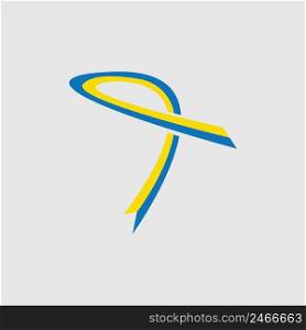 flag of ukraine symbol blue and yellow illustration design template