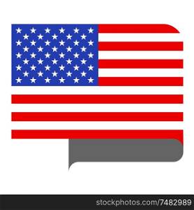 Flag of United States of America horizontal shape, pointer for world map. Flag horizontal shape, pointer for world map