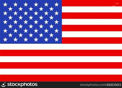 Flag of United States of America. Rectangular shape icon on white background, vector illustration.. Flag rectangular shape, rectangular shape icon on white background