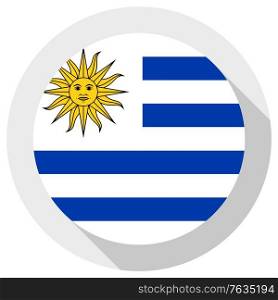 Flag of uruguay, Round shape icon on white background, vector illustration