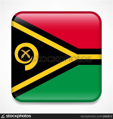 Flag of Vanuatu. Square glossy badge