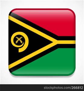 Flag of Vanuatu. Square glossy badge