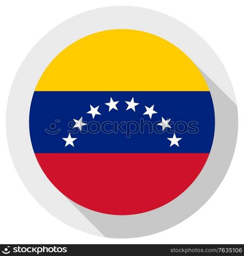 Flag of venezuela, Round shape icon on white background, vector illustration