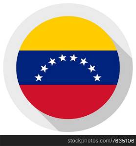 Flag of venezuela, Round shape icon on white background, vector illustration