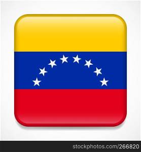 Flag of Venezuela. Square glossy badge