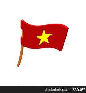 Flag of Vietnam icon in cartoon style on a white background. Flag of Vietnam icon, cartoon style