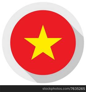 Flag of Vietnam, Round shape icon on white background, vector illustration