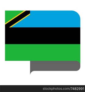 Flag of Zanzibar horizontal shape, pointer for world map. Flag horizontal shape, pointer for world map