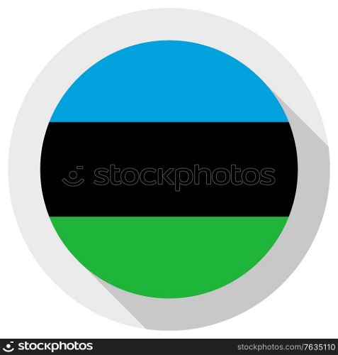 Flag of zanzibar, Round shape icon on white background, vector illustration