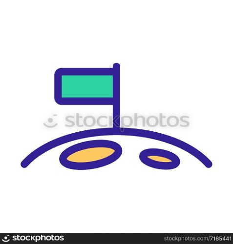 flag on the moon icon vector. A thin line sign. Isolated contour symbol illustration. flag on the moon icon vector. Isolated contour symbol illustration