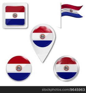 Flag paraguay Royalty Free Vector Image