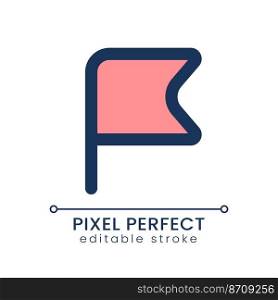 Flag pixel perfect RGB color ui icon. Tagged materials. Mark for information. Simple filled line element. GUI, UX design for mobile app. Vector isolated pictogram. Editable stroke. Poppins font used. Flag pixel perfect RGB color ui icon