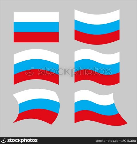 Flag Russia. Set of flags of Russian Federation in various forms. Developing Russian flag Government.&#xA;