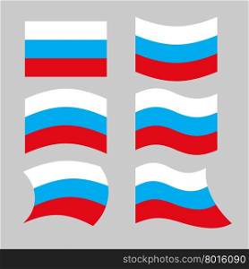 Flag Russia. Set of flags of Russian Federation in various forms. Developing Russian flag Government.&#xA;