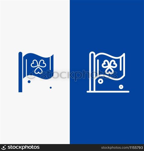 Flag, Sign, Ireland Line and Glyph Solid icon Blue banner Line and Glyph Solid icon Blue banner