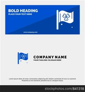 Flag, Sign, Ireland SOlid Icon Website Banner and Business Logo Template