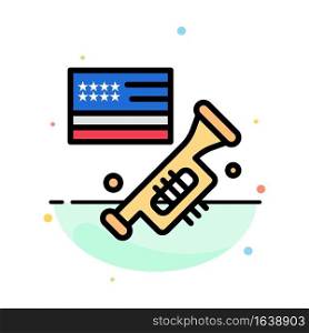 Flag, Speaker, Laud, American Abstract Flat Color Icon Template