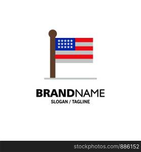 Flag, States, United, Usa Business Logo Template. Flat Color