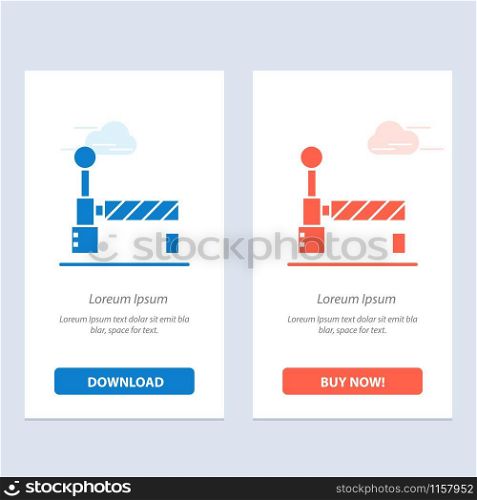 Flag, Train, Station Blue and Red Download and Buy Now web Widget Card Template