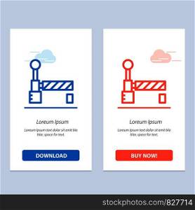 Flag, Train, Station Blue and Red Download and Buy Now web Widget Card Template