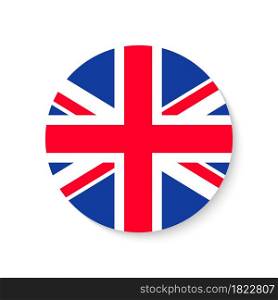 Flag uk. Round union jack. British icon. Circle of England or Great Britain. English background. Banner of united kingdom. Wallpaper for Scotland, Ireland and Wales. Red, blue, white colors. Vector.. Flag uk. Round union jack. British icon. Circle of England or Great Britain. English background. Banner of united kingdom. Wallpaper for Scotland, Ireland and Wales. Red, blue, white colors. Vector