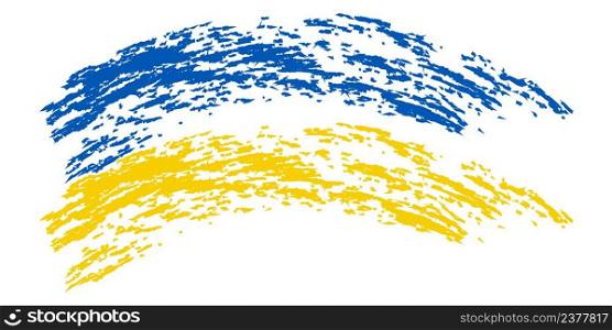 Flag Ukraine is drawn with hard brush flag Ukraine  brush stroke by hand