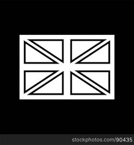 Flag united kingdom white color icon .. Flag united kingdom it is white color icon .