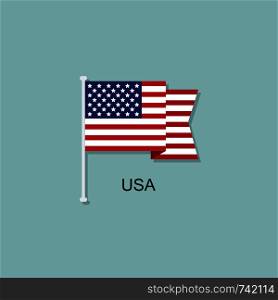 Flag USA. Abstract vector flat design, icon