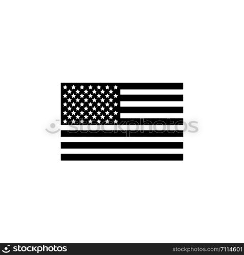 Flag USA black icon. American symbol. Flag usa. Flag usa isolated on white background. Eps10. Flag USA black icon. American symbol. Flag usa. Flag usa isolated on white background
