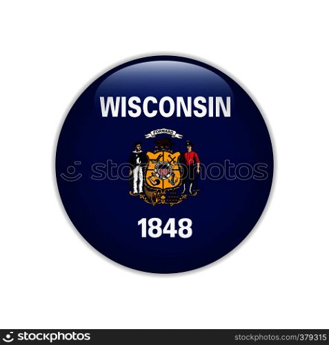 Flag Wisconsin button