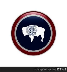 Flag Wyoming button