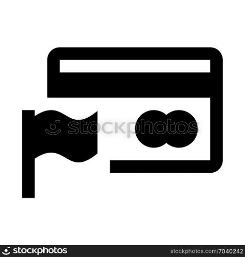 Flagged or reported debit card, icon on isolated background